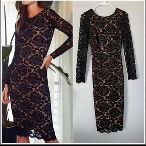 Dress the Population Emery Long Sleeve Black
Lace Cocktail Dress